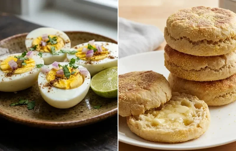 Hard Boiled Eggs with English Muffins