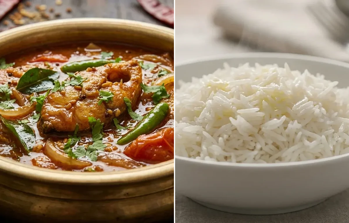Bommidala Pulusu with Steamed Basmati Rice