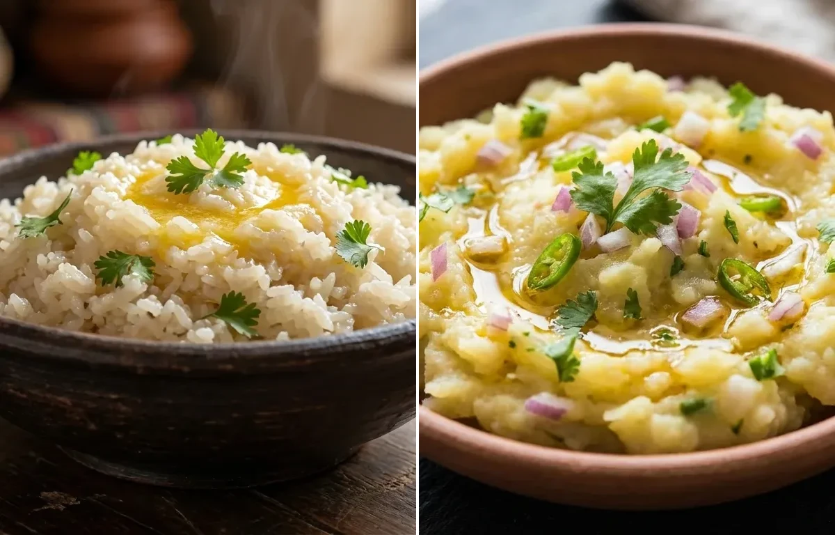 Bora Saul with Aloo Pitika