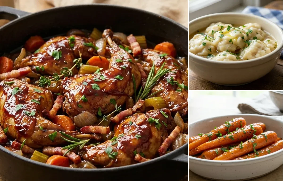 Braised Rabbit with Drop Dumplings and Glazed Carrots