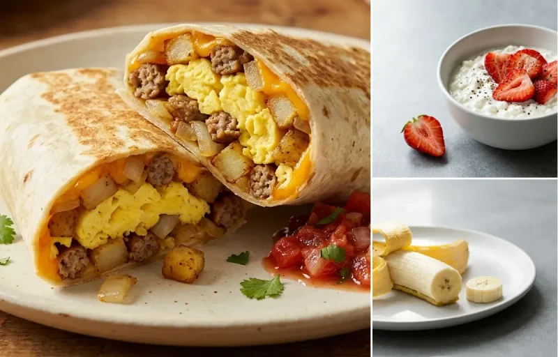Breakfast Burrito with Banana Teen Athlete