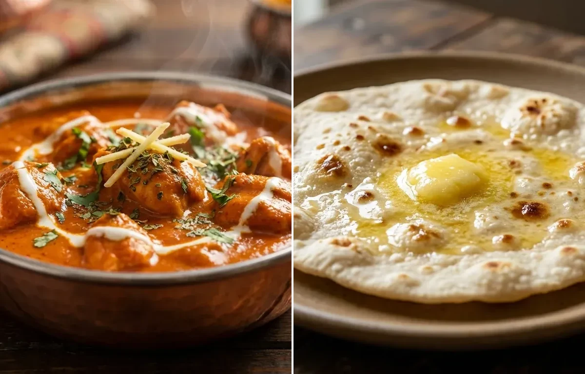 Butter Chicken with Jowar Roti and Onion Raita