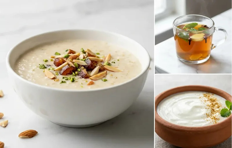 Cardamom Oats Kheer with Tulsi Tea