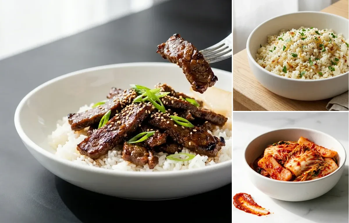 Cauliflower Rice with Bulgogi Beef with Sesame and Scallions