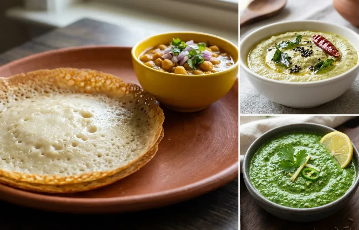 Chakuli Pitha with Nadia Chutney and Dhania Chutney