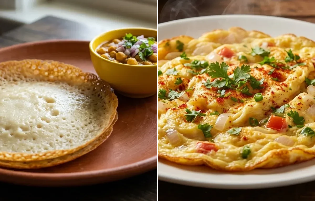 Chakuli Pitha with Masala Omelette