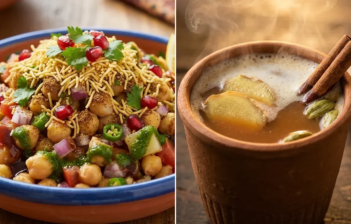 Chana chaat + Masala chai