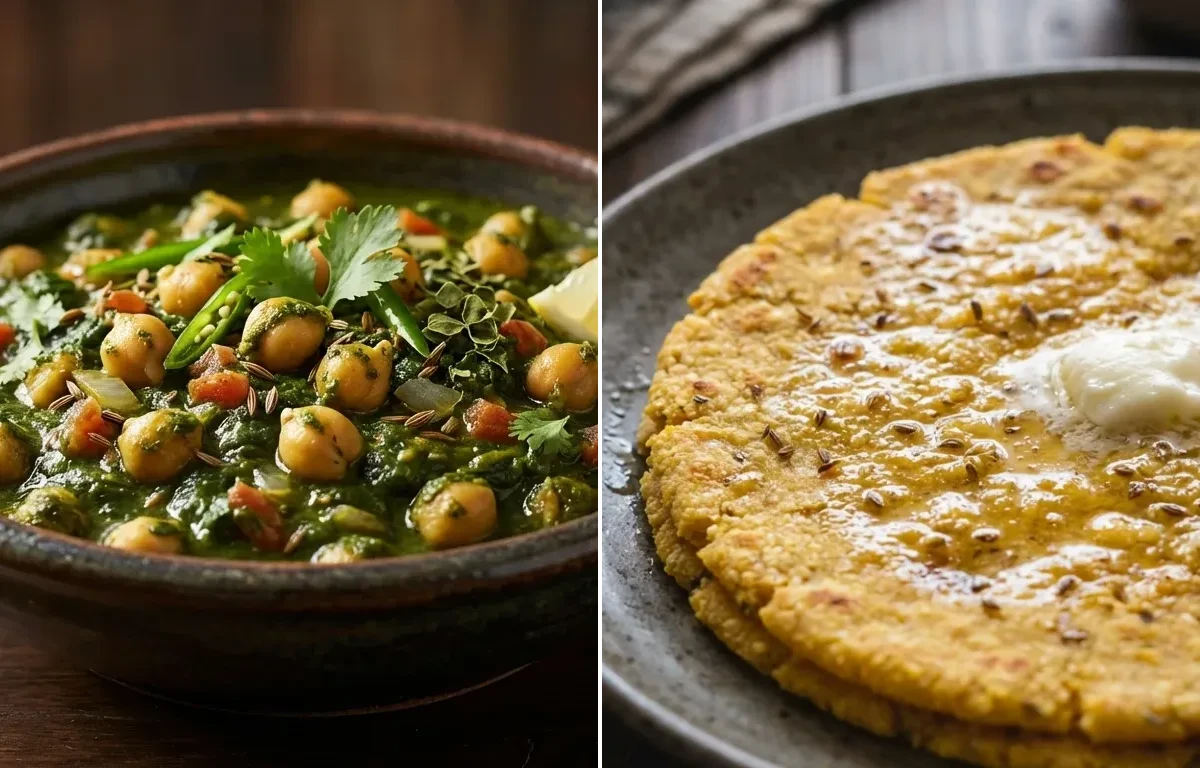 Chana Saag with Makki di Roti