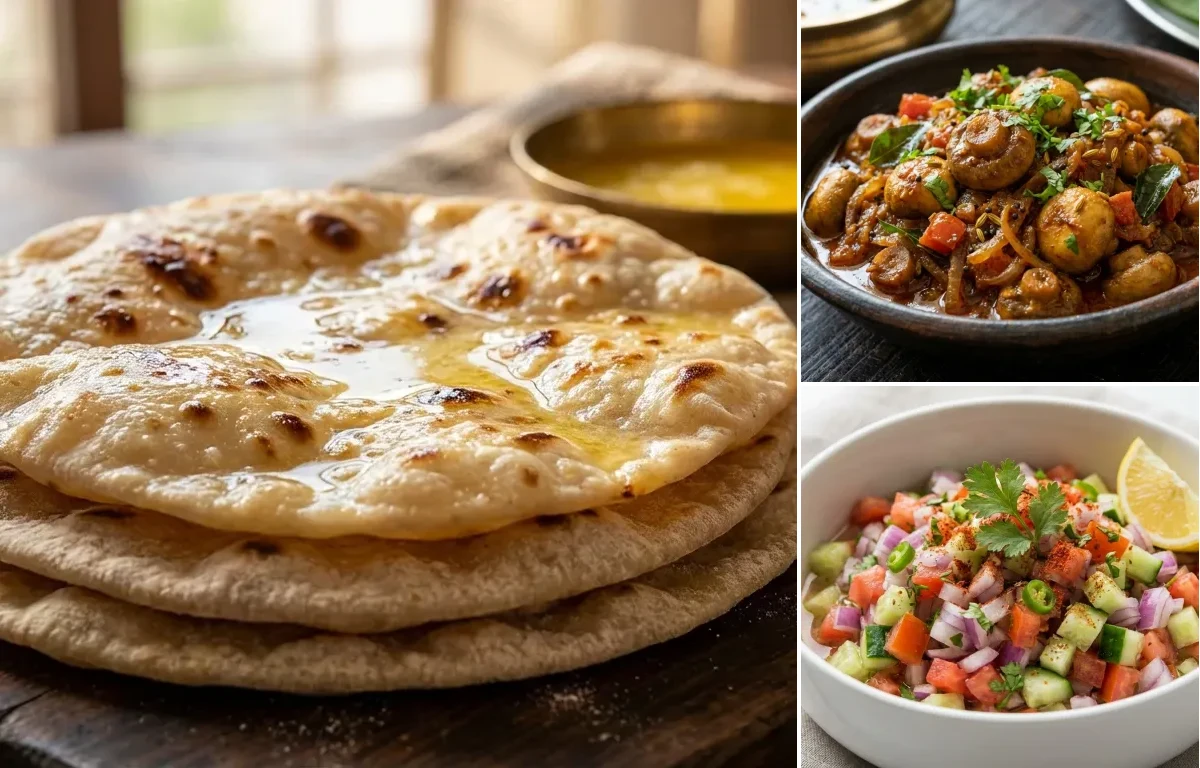 Chapati with Mushroom Roast