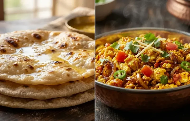 Chapati with Anda Bhurji