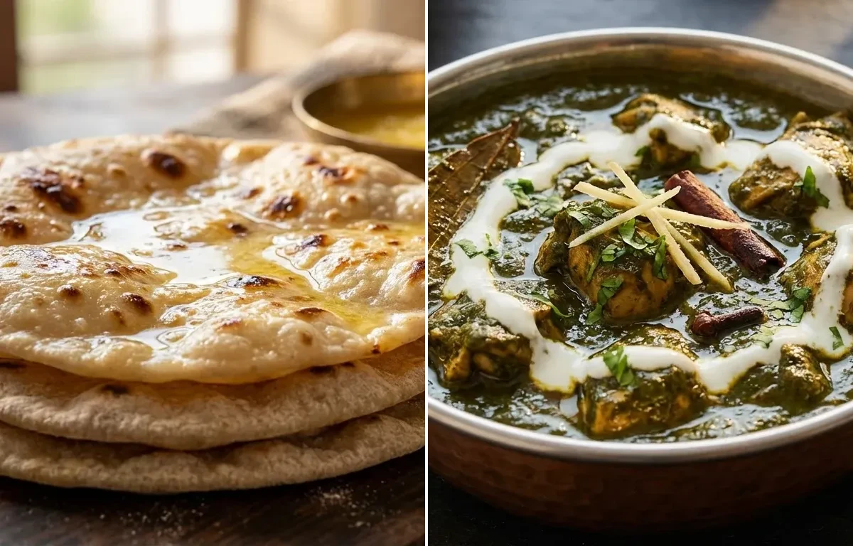 Chapati with Chicken Saag