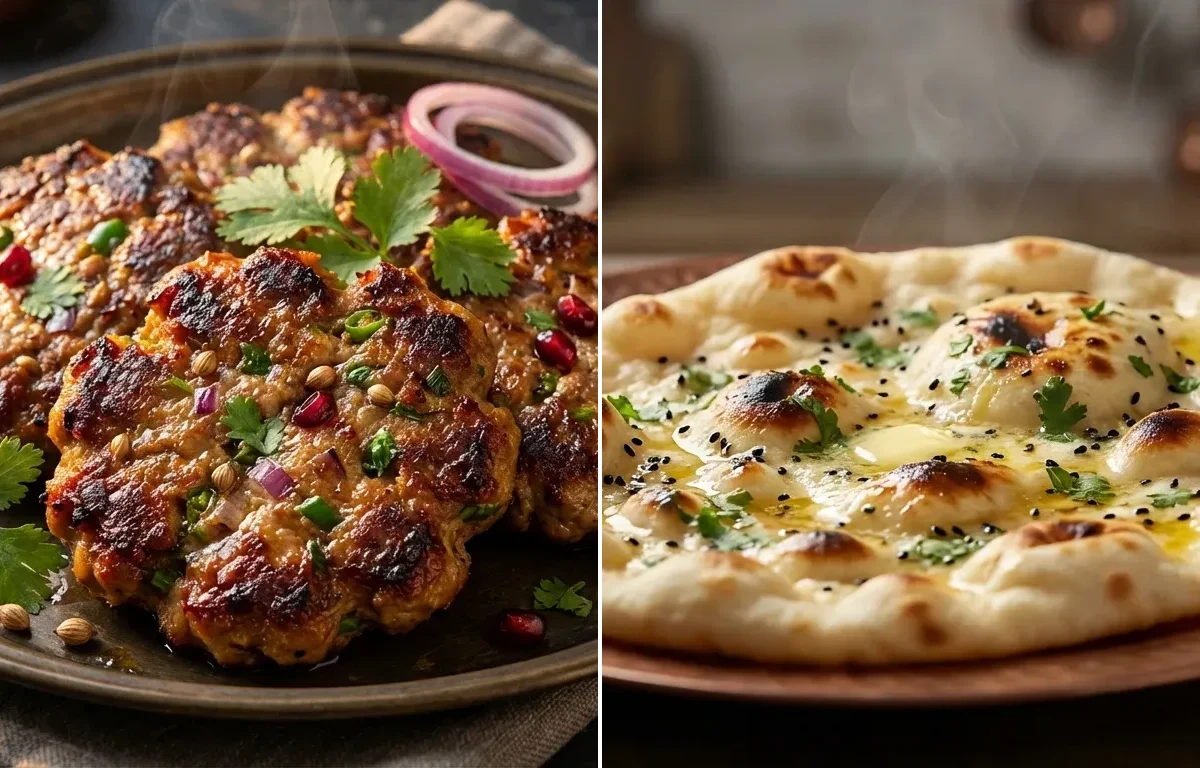 Chapli Kebab with Butter Naan