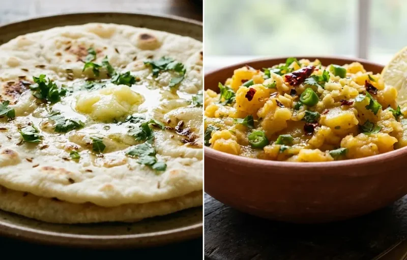 Chawal ki Roti with Aloo Chokha