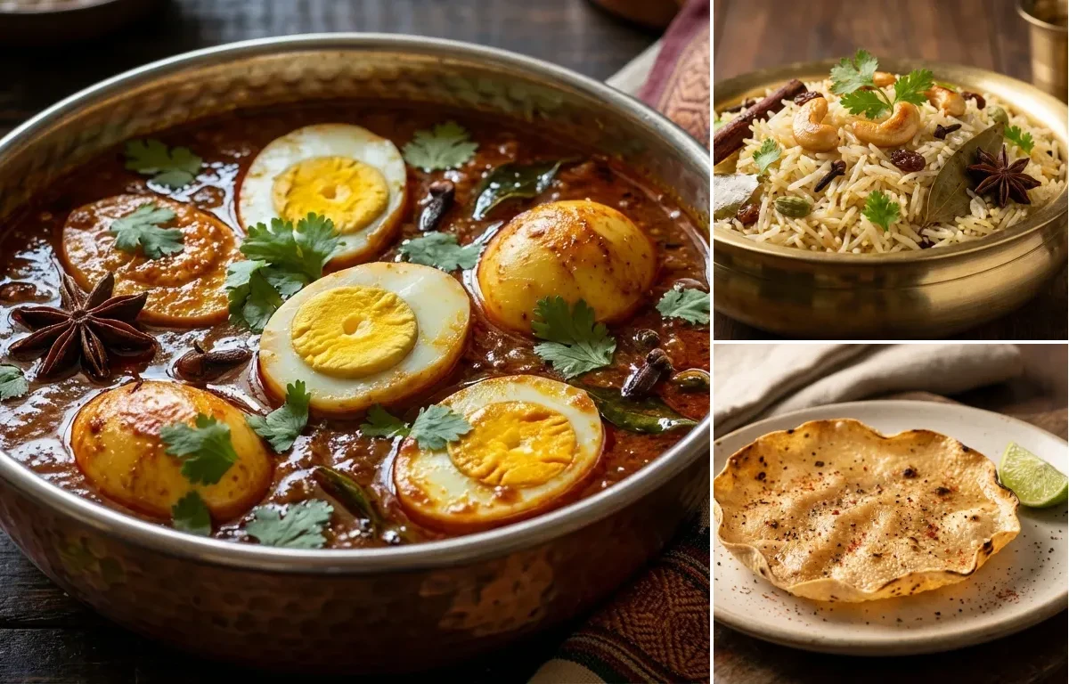 Chettinad Egg Masala with Ghee Rice
