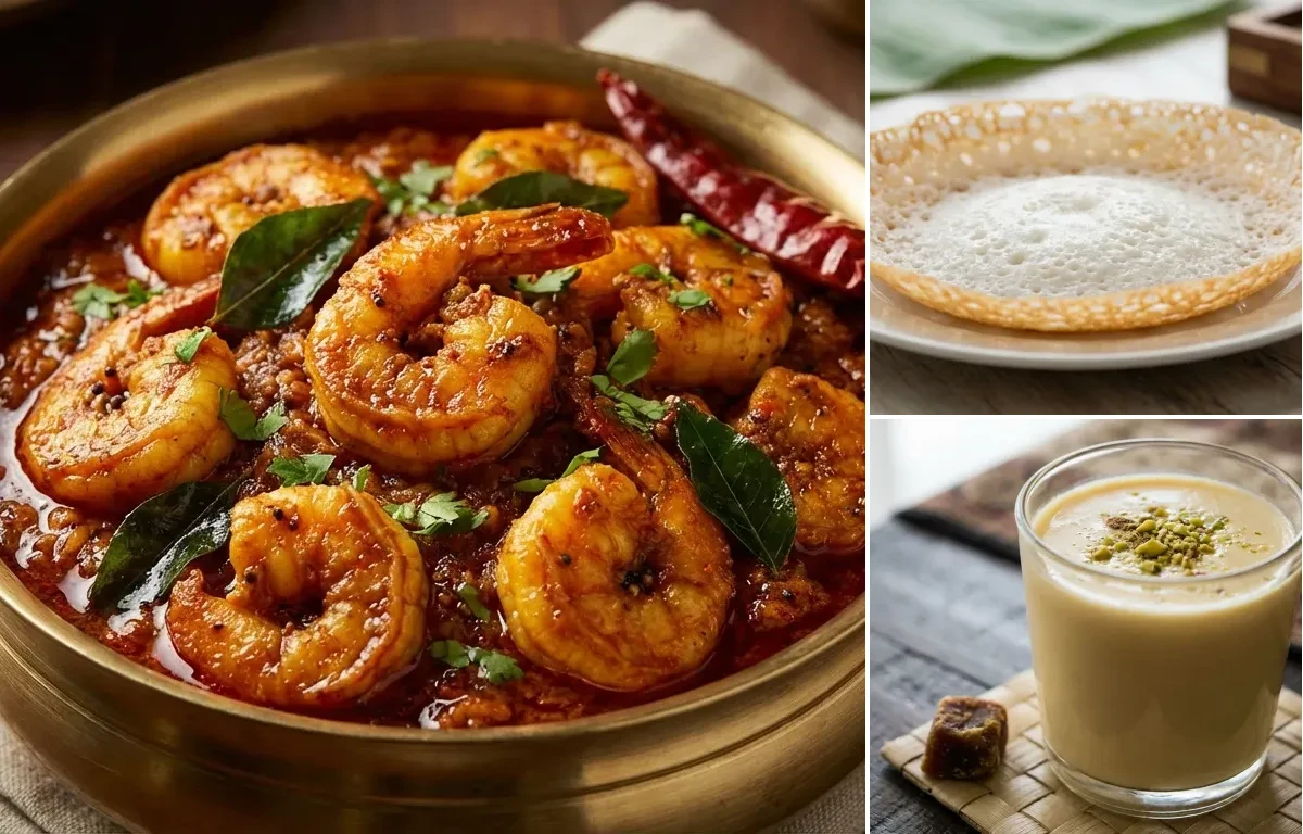 Chettinad Eral Masala with Kerala Appam and Thengai Paal