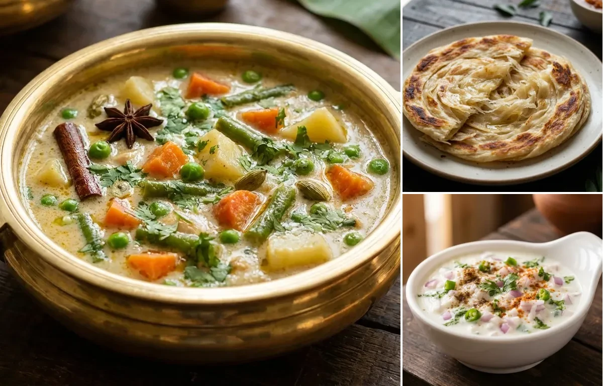 Chettinad Vegetable Kurma with Parotta