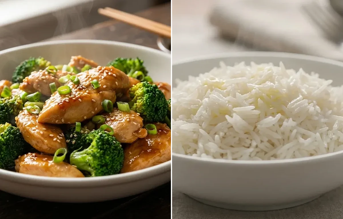 Chicken and Broccoli Stir-fry with Steamed Basmati Rice
