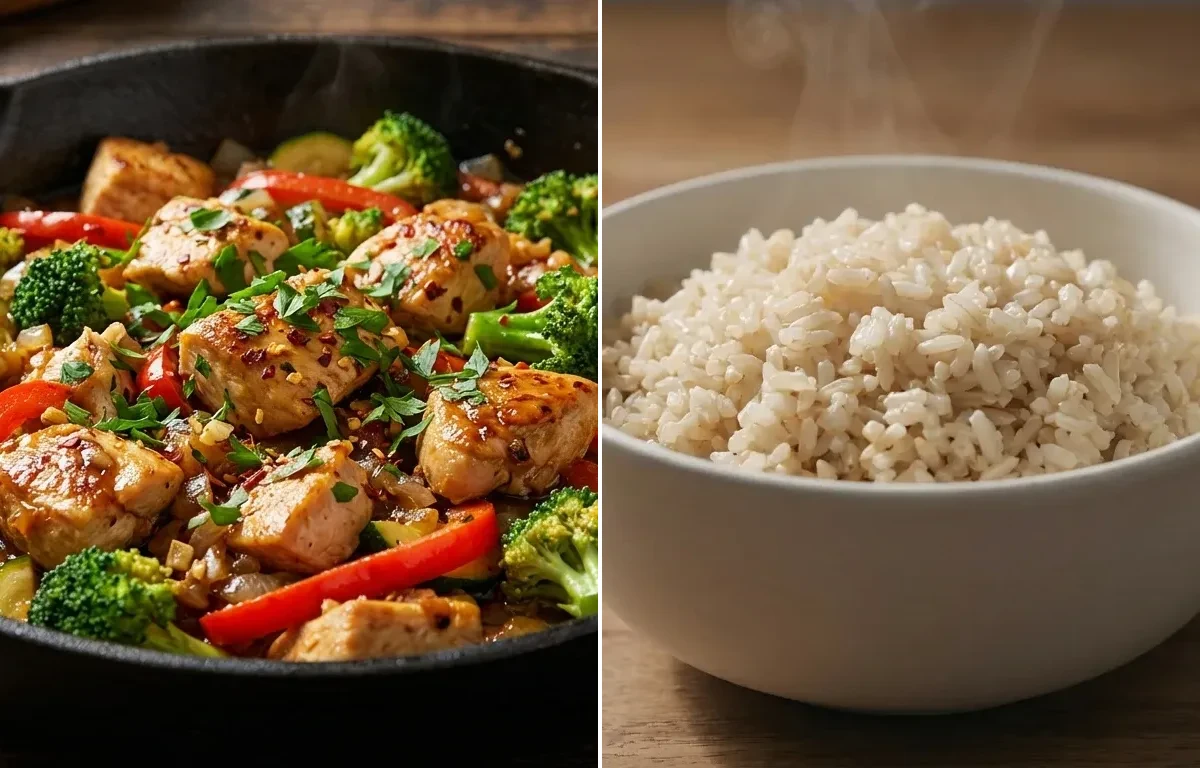 Chicken and Vegetable Skillet with Brown Rice