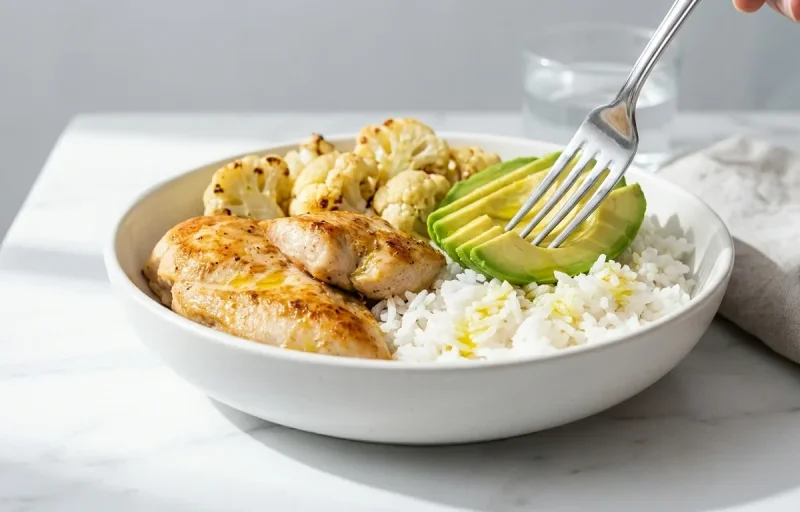 Chicken and White Rice Bowl Kidney Friendly Low Sodium
