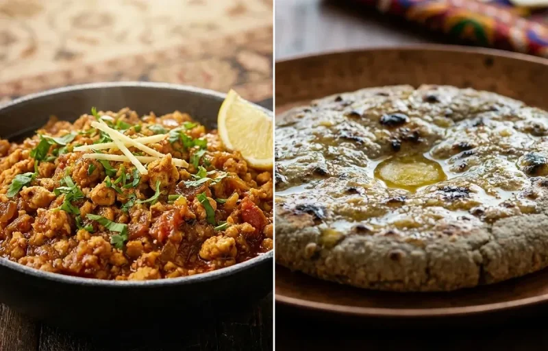 Chicken Bhurji with Bajra Roti