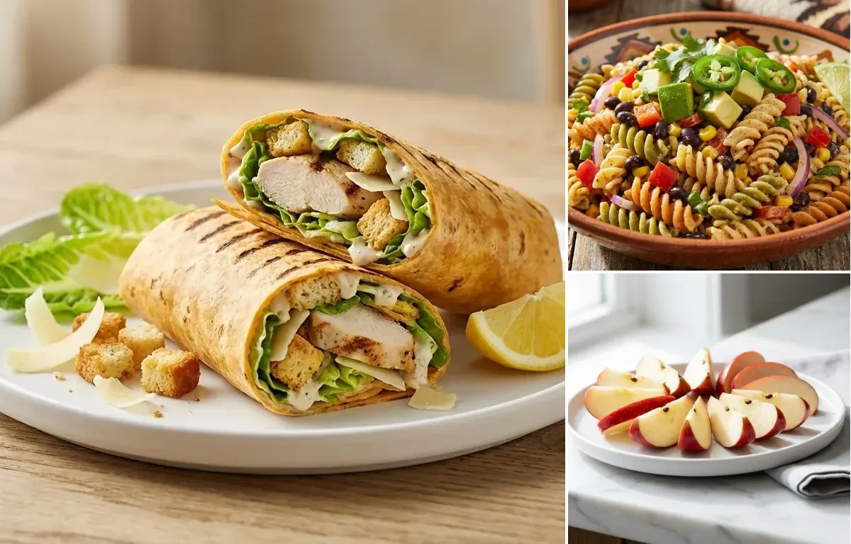 Chicken Caesar Wrap with Pasta Salad