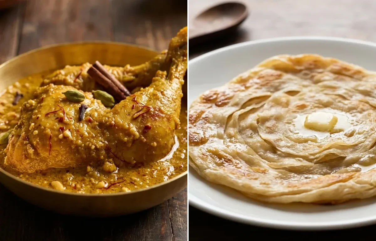 Chicken Chaap with Bengali Porota