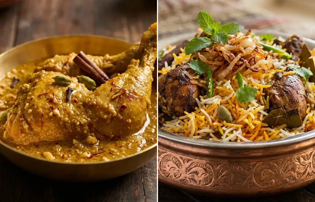 Chicken Chaap with Hyderabadi Chicken Dum Biryani