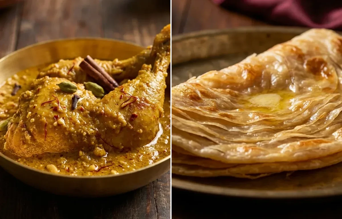 Chicken Chaap with Warqi Paratha