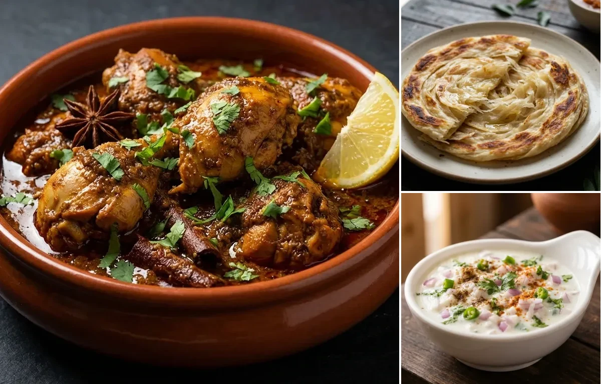 Chicken Chettinad with Parotta