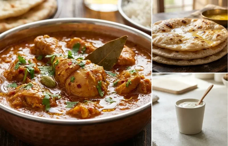 Chicken Curry with Chapati and Plain Yogurt Cup