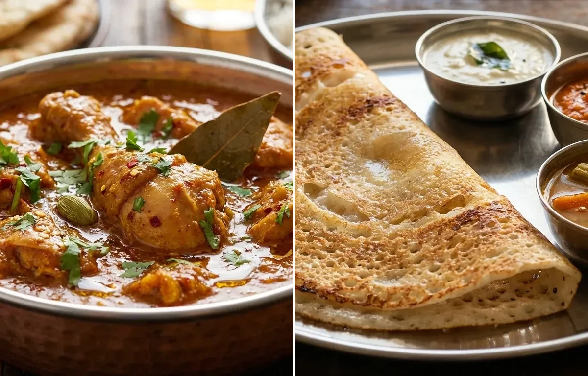 Chicken Curry with Dosa