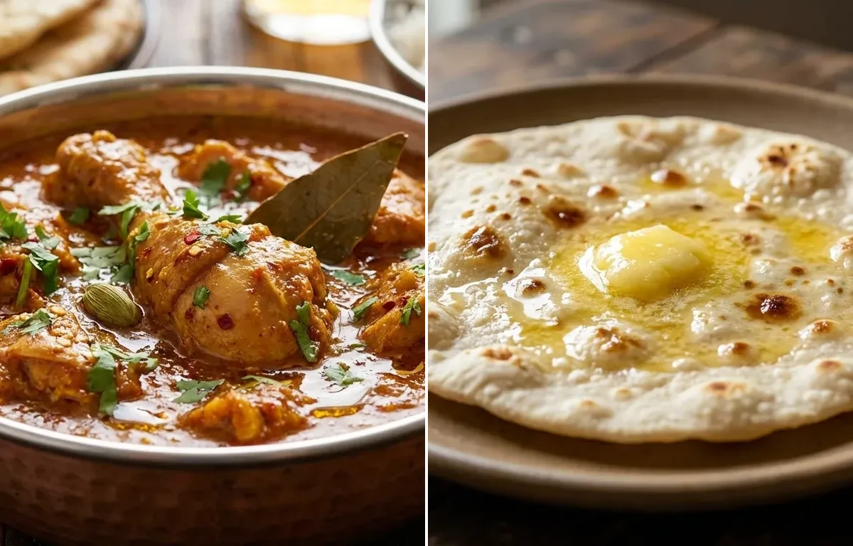 Chicken Curry with Toor Dal Tadka, Jowar Roti and Plain Yogurt Cup