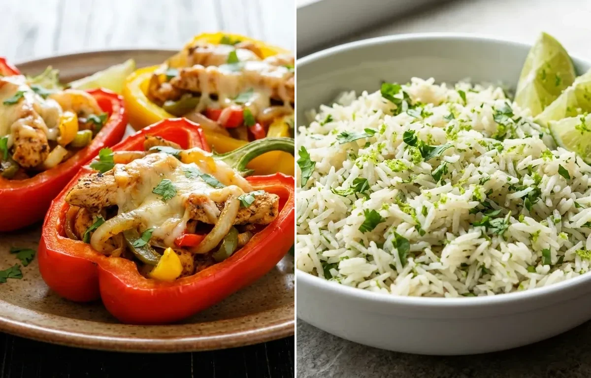 Chicken Fajita Stuffed Peppers with Cilantro Lime Rice