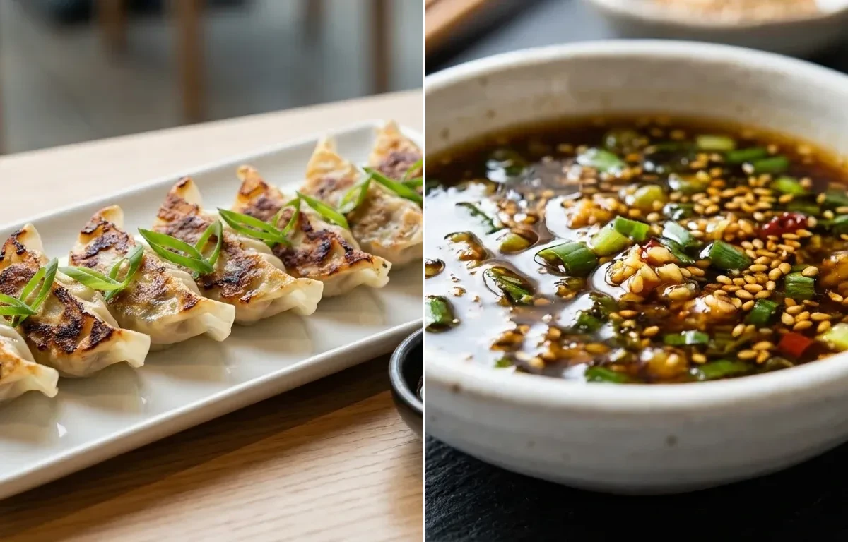 Chicken Gyoza with Soy Ginger Dip