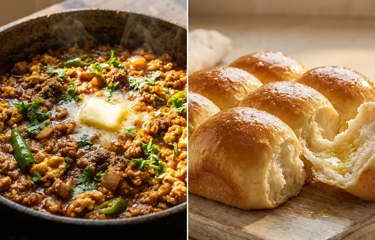Chicken Keema Ghotala with Ladi Pav