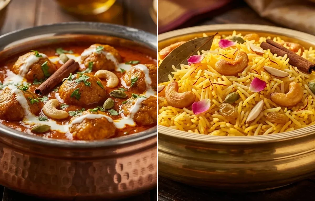Chicken Kofta Curry with Kesar Pulao