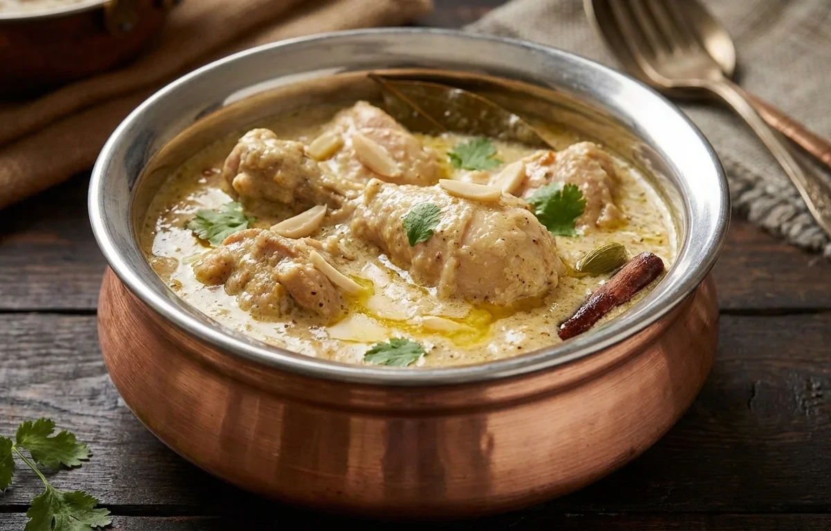 Chicken Korma with Phulka Plate and Spiced Buttermilk