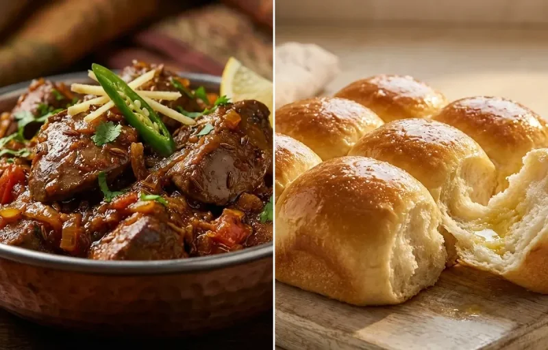 Chicken Liver Masala Fry with Ladi Pav
