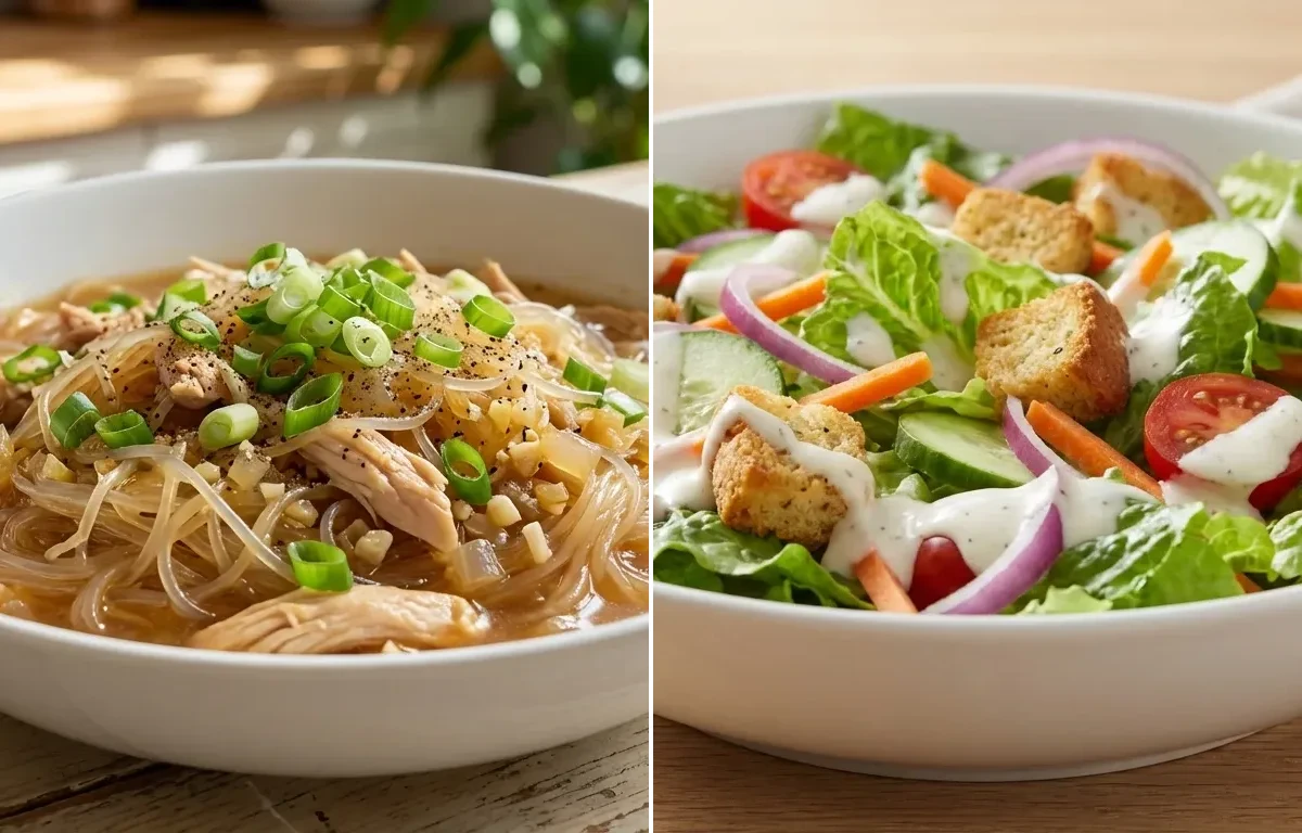 Chicken Long Rice with Side Salad