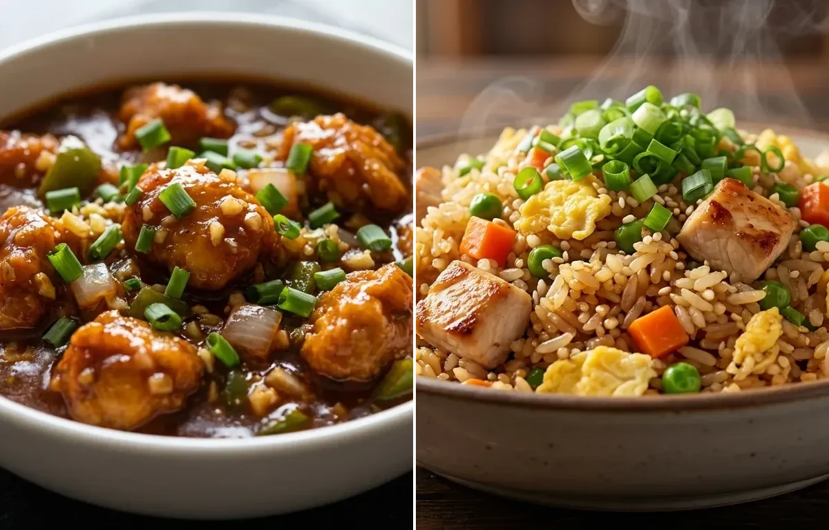 Chicken Manchurian Gravy with Chicken Fried Rice