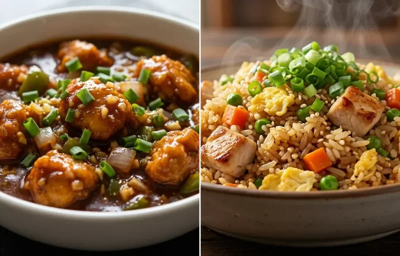 Chicken Manchurian Gravy with Chicken Fried Rice