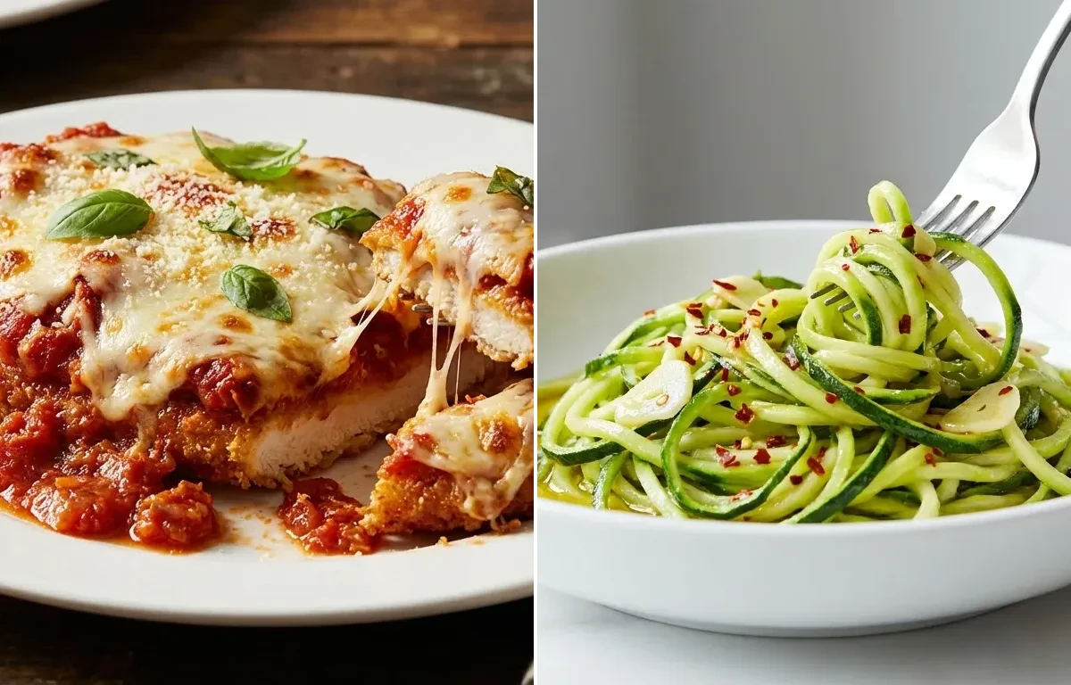 Chicken Parmesan with Zucchini Noodles