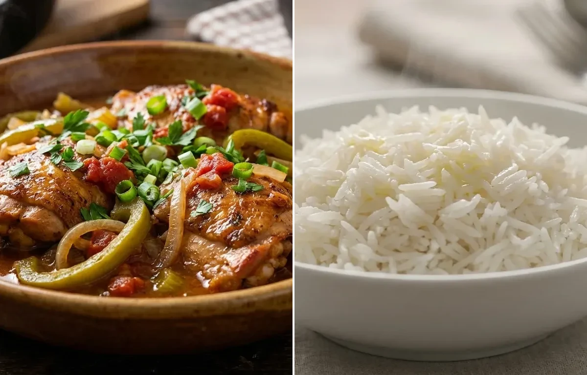 Chicken Sauce Piquant with Steamed Basmati Rice