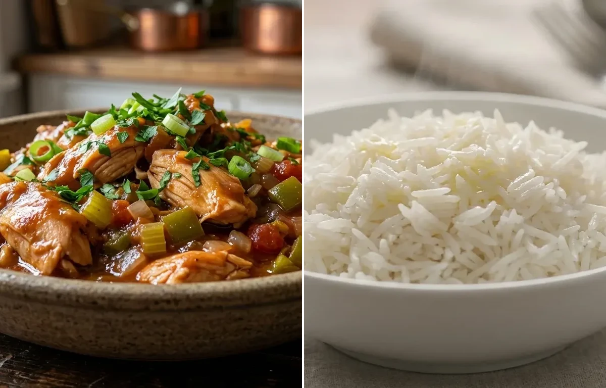 Chicken Sauce Piquante with Steamed Basmati Rice