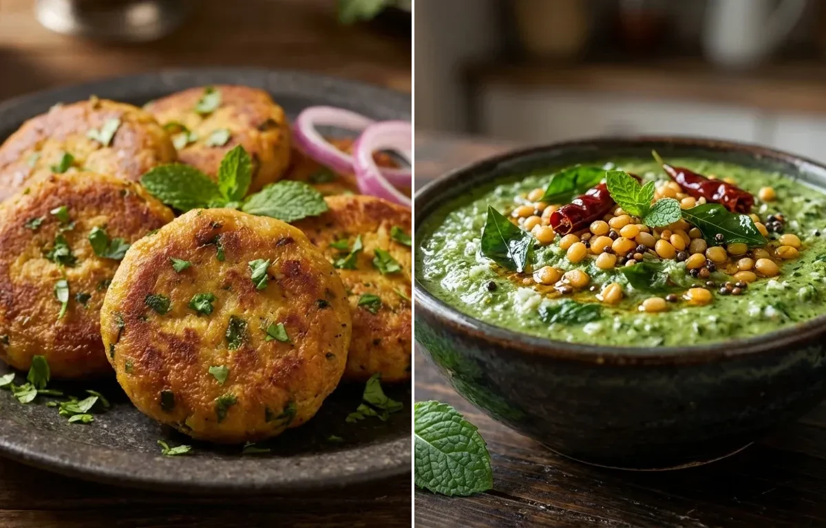 Chicken Shami Kebab with Pudhina Chutney