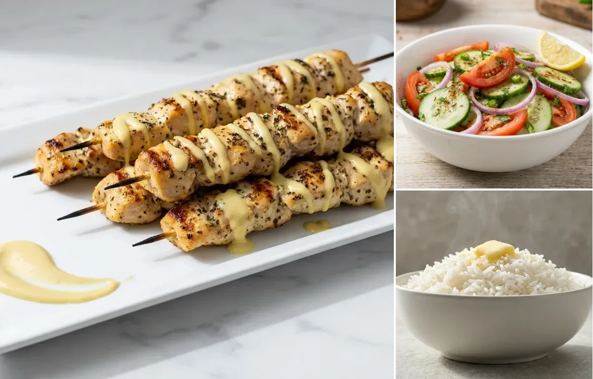 Chicken Souvlaki with Tahini Lemon Sauce