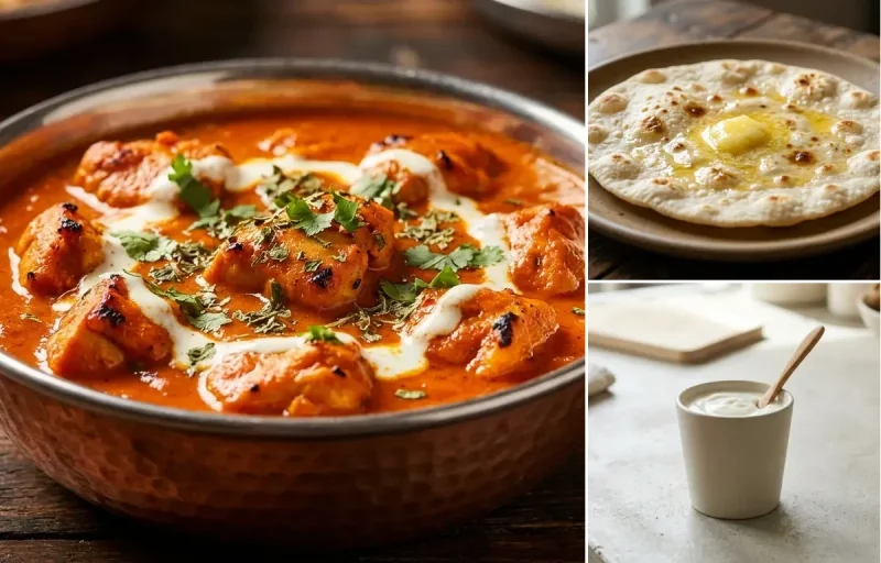 Chicken Tikka Masala with Jowar Roti and Plain Yogurt Cup