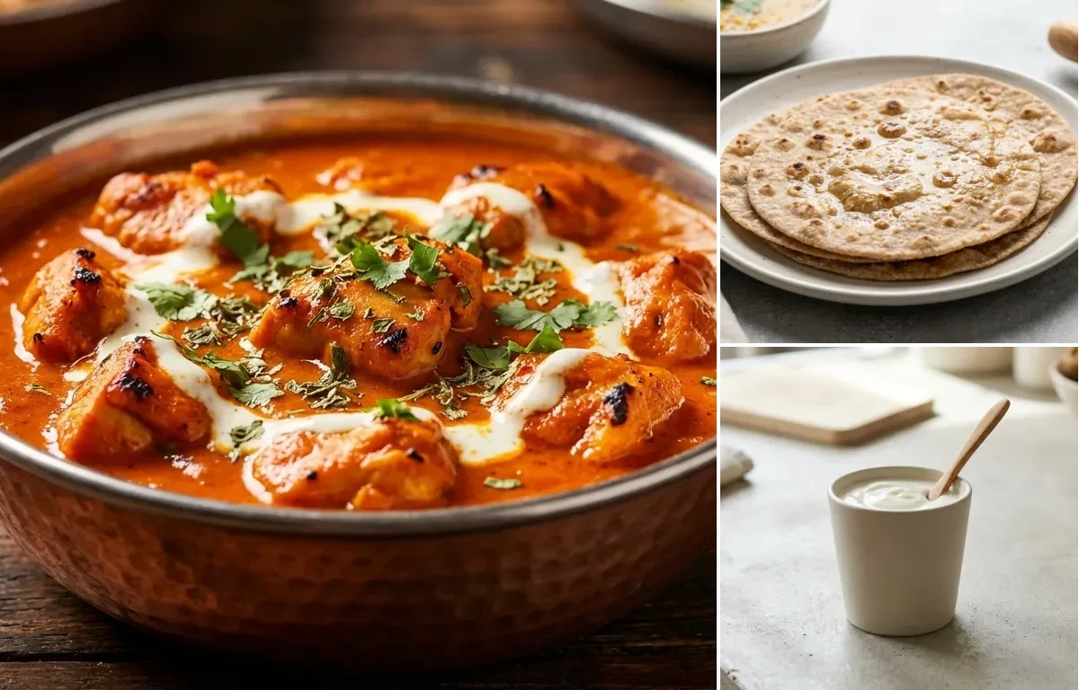 Chicken Tikka Masala with No-Salt Whole Wheat Roti and Plain Yogurt Cup