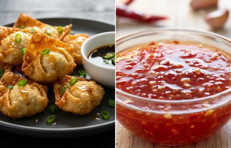 Chicken Wontons with Sweet Chili Sauce