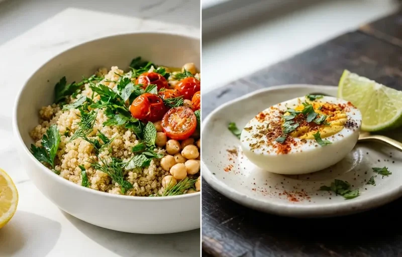 Chickpea Quinoa Bowl with Feta and Tahini PCOS